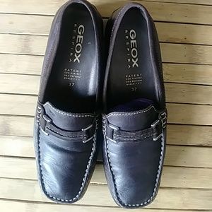 Geox brown penny loafers